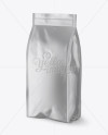 Matte Metallic Coffee Bag With Valve Mockup - Halfside View