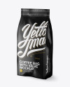 Matte Coffee Bag With Valve Mockup - Halfside View