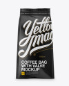 Matte Coffee Bag With Valve Mockup - Hero Shot