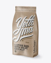 Kraft Paper Coffee Bag With Valve Mockup - Half Side View