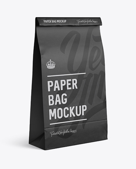 Paper Food/Snack Bag Mockup - Halfside View