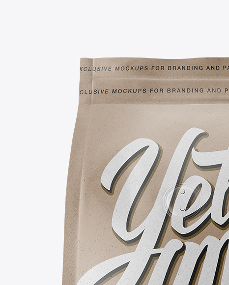 Kraft Paper Coffee Bag With Valve Mockup - Hero Shot