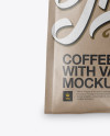 Kraft Paper Coffee Bag With Valve Mockup - Hero Shot