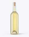 Clear Glass White Wine Bottle With Cork Mockup