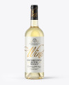 Clear Glass White Wine Bottle With Cork Mockup