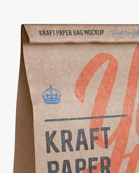 Kraft Paper Food/Snack Bag Mockup - Halfside View