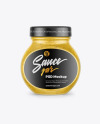 Glass Jar with Mustard Sauce Mockup