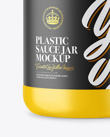 Glossy Plastic Sauce Jar Mockup