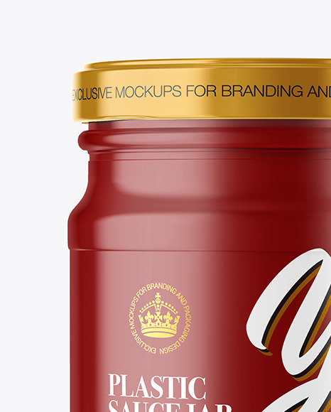 Glossy Plastic Sauce Jar Mockup