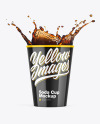 Glossy Soda Cup w/ Splash Mockup