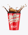 Glossy Soda Cup w/ Splash Mockup