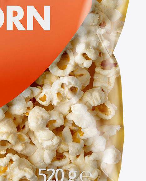 Plastic Bag With Popcorn Mockup