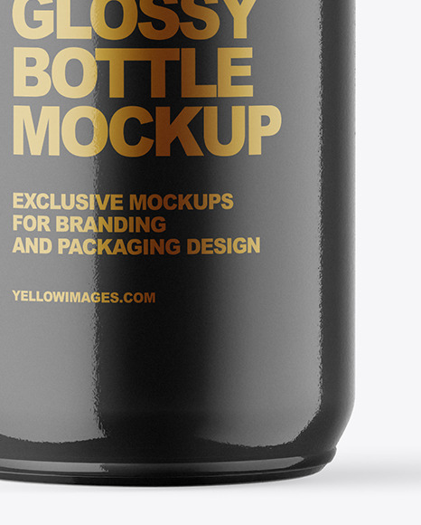 100ml Glossy Bottle W/ Wooden Lid Mockup