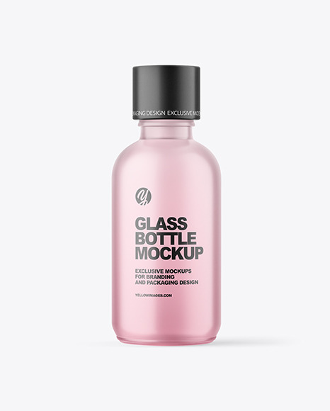 100ml Frosted Glass Bottle W/ Wooden Lid Mockup