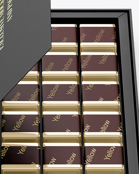 Box of Chocolate Sweets Mockup