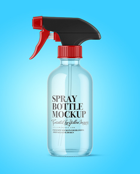 Clear Glass Spray Bottle Mockup