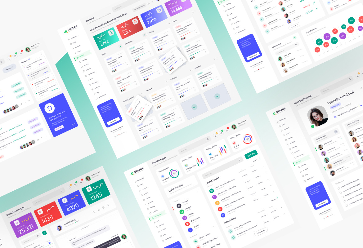 Unicos - Professional Modern Admin Dashboard Figma