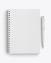 Matte Notebook With Pen Mockup