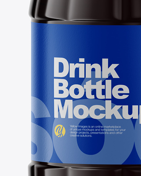 500ml Clear Plastic Dark Drink Bottle Mockup