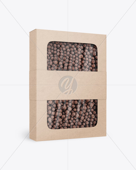 Kraft Paper Box With Chocolate Balls Mockup