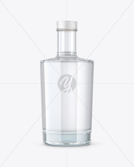 Dry Gin Bottle with Wooden Cap Mockup