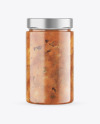 Сlear Glass Jar with Meat Sauce Mockup