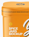 Four Spice Jars w/ Glossy Shrink Sleeve Mockup