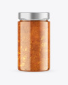 Сlear Glass Jar with Ratatouille sauce Mockup