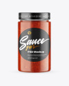 Сlear Glass Jar with Tomato Sauce Mockup