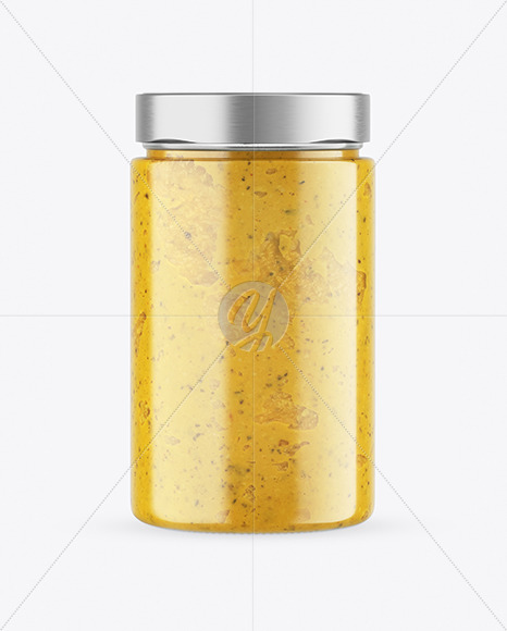 Сlear Glass Jar with Spread Mockup