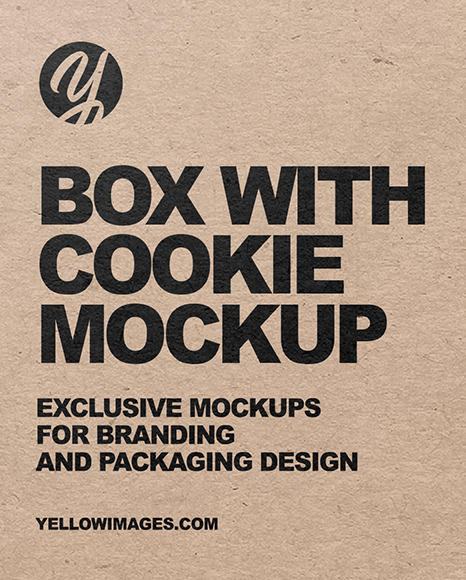 Kraft Box with Cookie Mockup