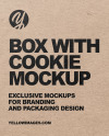 Kraft Box with Cookie Mockup