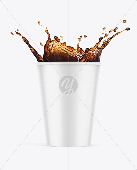 Matte Soda Cup w/ Splash Mockup