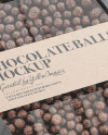 Kraft Paper Box With Chocolate Balls Mockup