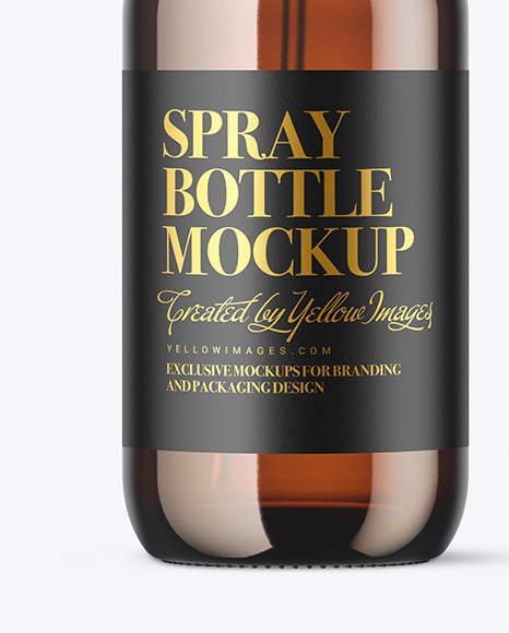 Amber Glass Spray Bottle Mockup