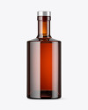 Amber Glass Bottle with Wooden Cap Mockup