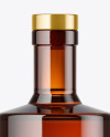 Amber Glass Bottle with Wooden Cap Mockup