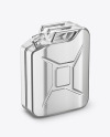 Metallic Fuel Jerrycan Mockup - Half Side View (High-Angle Shot)