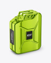 Metallic Fuel Jerrycan Mockup - Half Side View (High-Angle Shot)