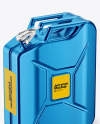 Metallic Fuel Jerrycan Mockup - Half Side View (High-Angle Shot)