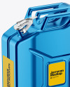 Metallic Fuel Jerrycan Mockup - Half Side View (High-Angle Shot)