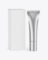 Metallic Cosmetic Tube w/ Box Mockup
