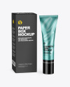 Metallic Cosmetic Tube w/ Box Mockup