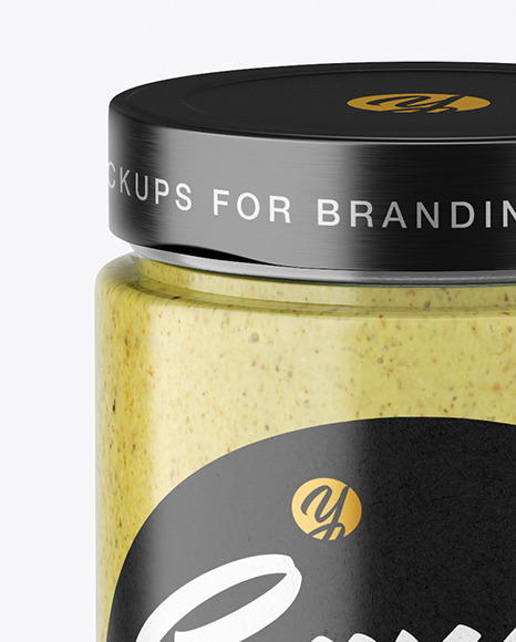 Сlear Glass Jar with Creamy Spread Mockup