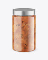 Сlear Glass Jar with Meat Sauce Mockup