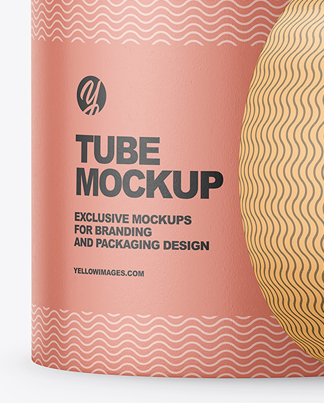 Opened Matte Paper Tube With Sachets Mockup