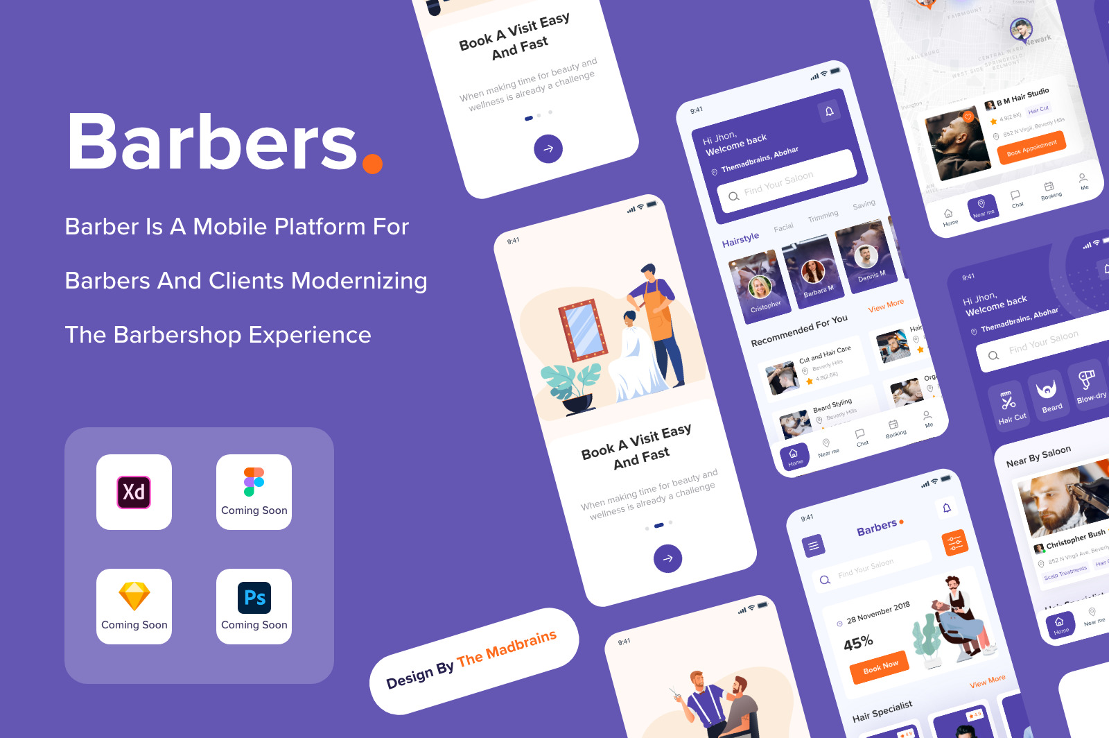 Find Barber - Find Barber Shop iOS App Design UI Template