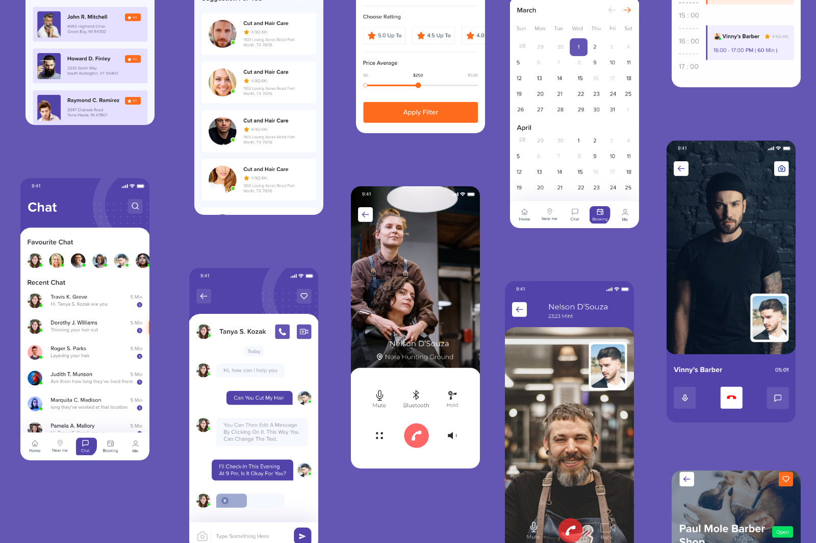 Find Barber - Find Barber Shop iOS App Design UI Template