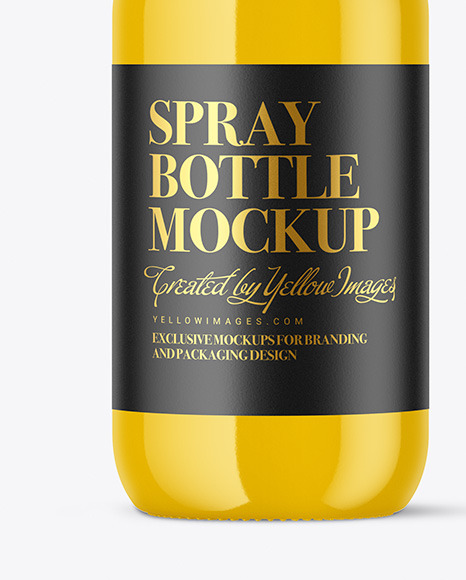 Glossy Spray Bottle Mockup