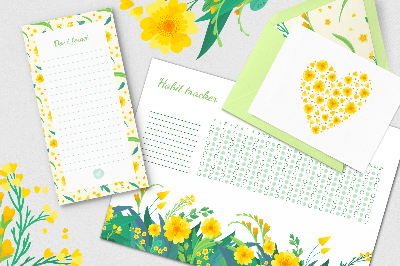 Yellow flowers clipart. Spring nature, flower bouquet svg, png, eps